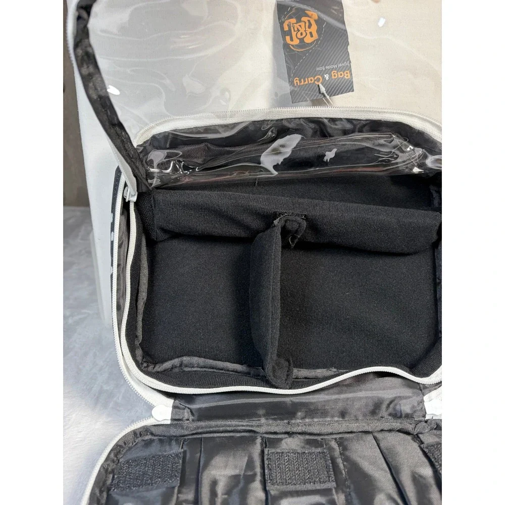 Bag & Carry Versatile Travel Cosmetic Bag Black White Dot Hanging Organizer NEW